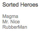 Sorted Heroes