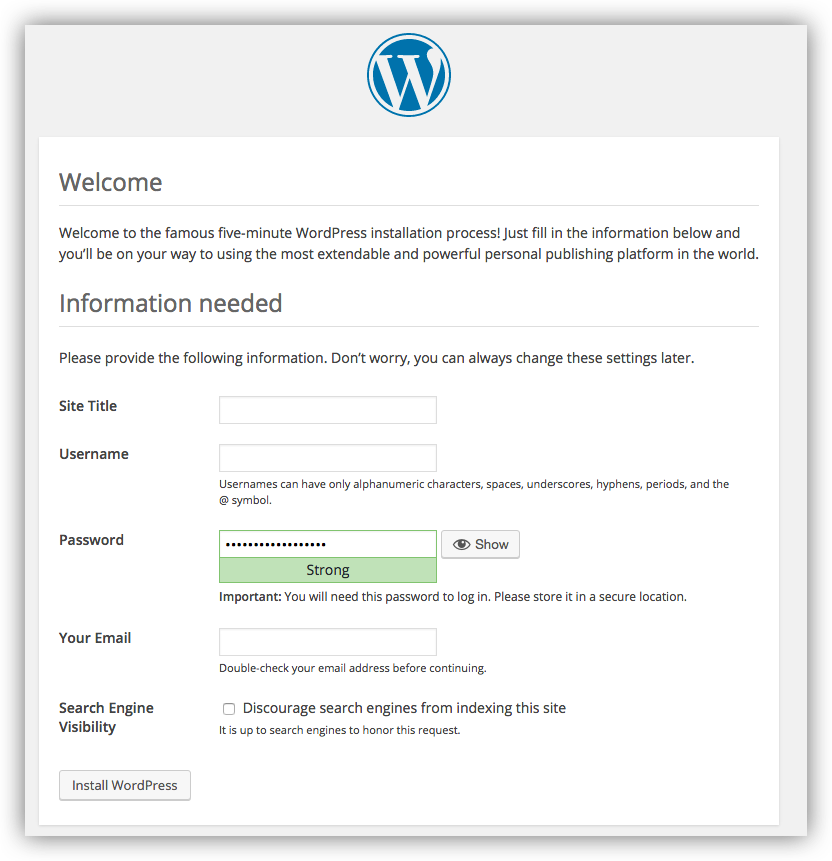 WordPress Welcome
