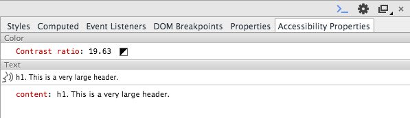 Screenshot of Google Chrome's Accessibility Tools