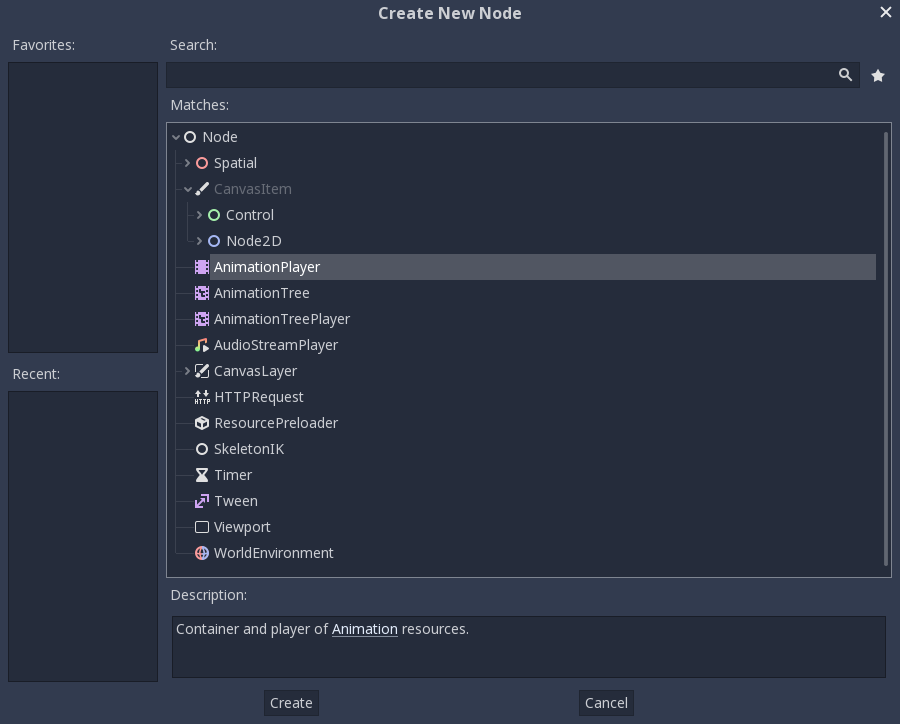 The AnimationPlayer node