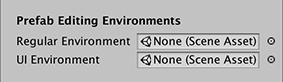 Prefab editing environment settings in the Editor Project Settings