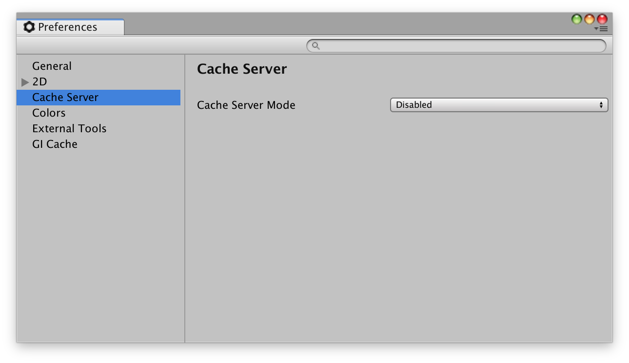 Default Cache Server scope on the Preferences window