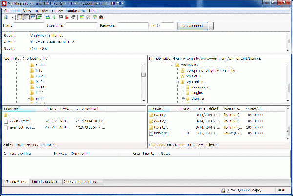 Figure 1: FileZilla main window